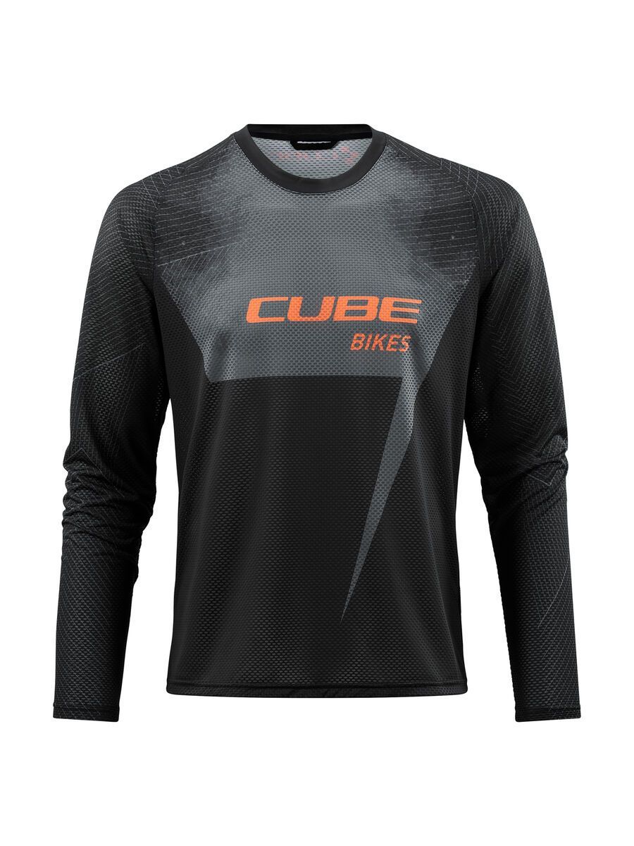 Cube Edge Rundhalstrikot langarm, black´n´orange - Bild 1