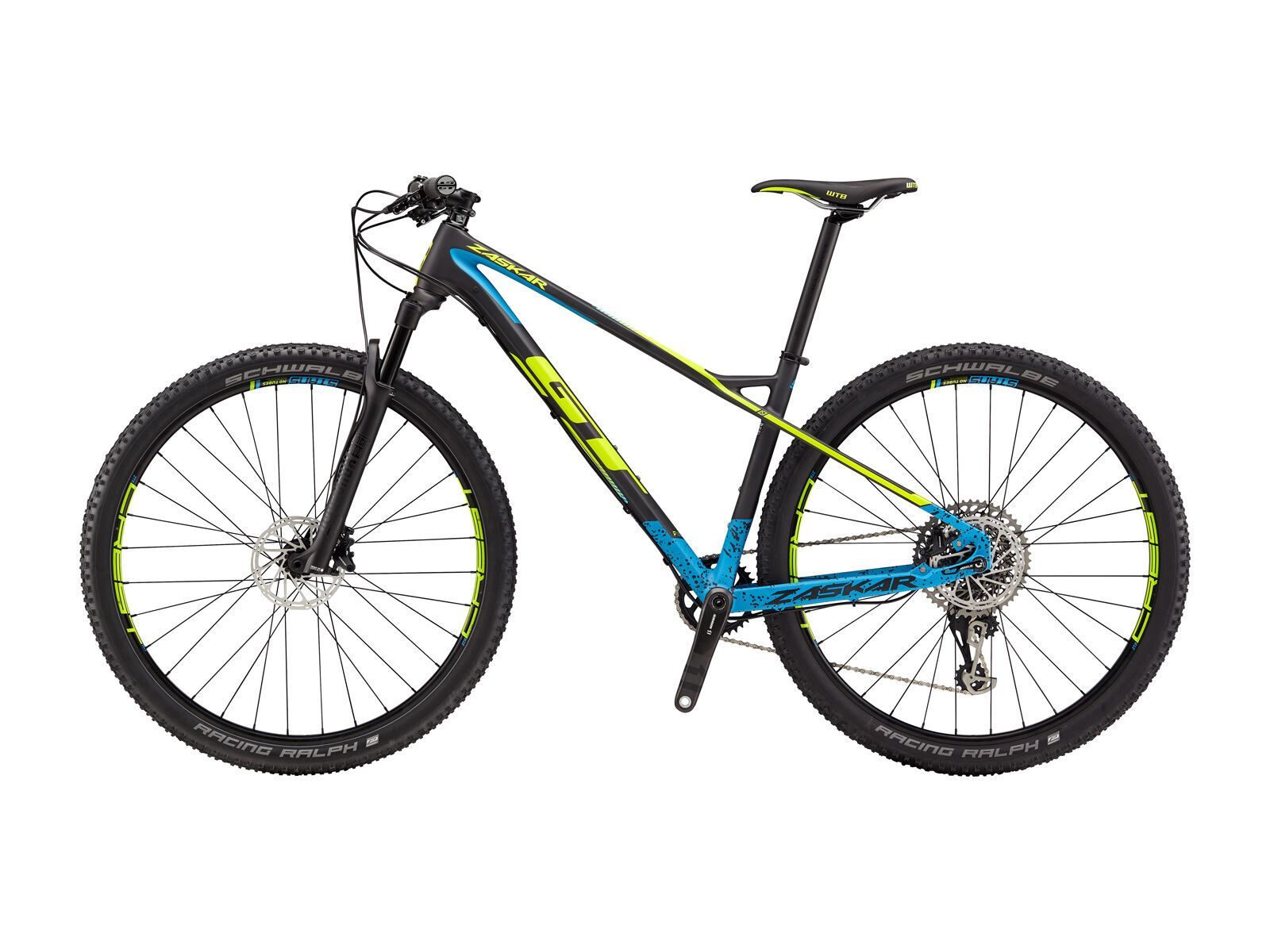 GT Zaskar Carbon Pro, satin raw w/ cyan & neon yellow - Bild 2