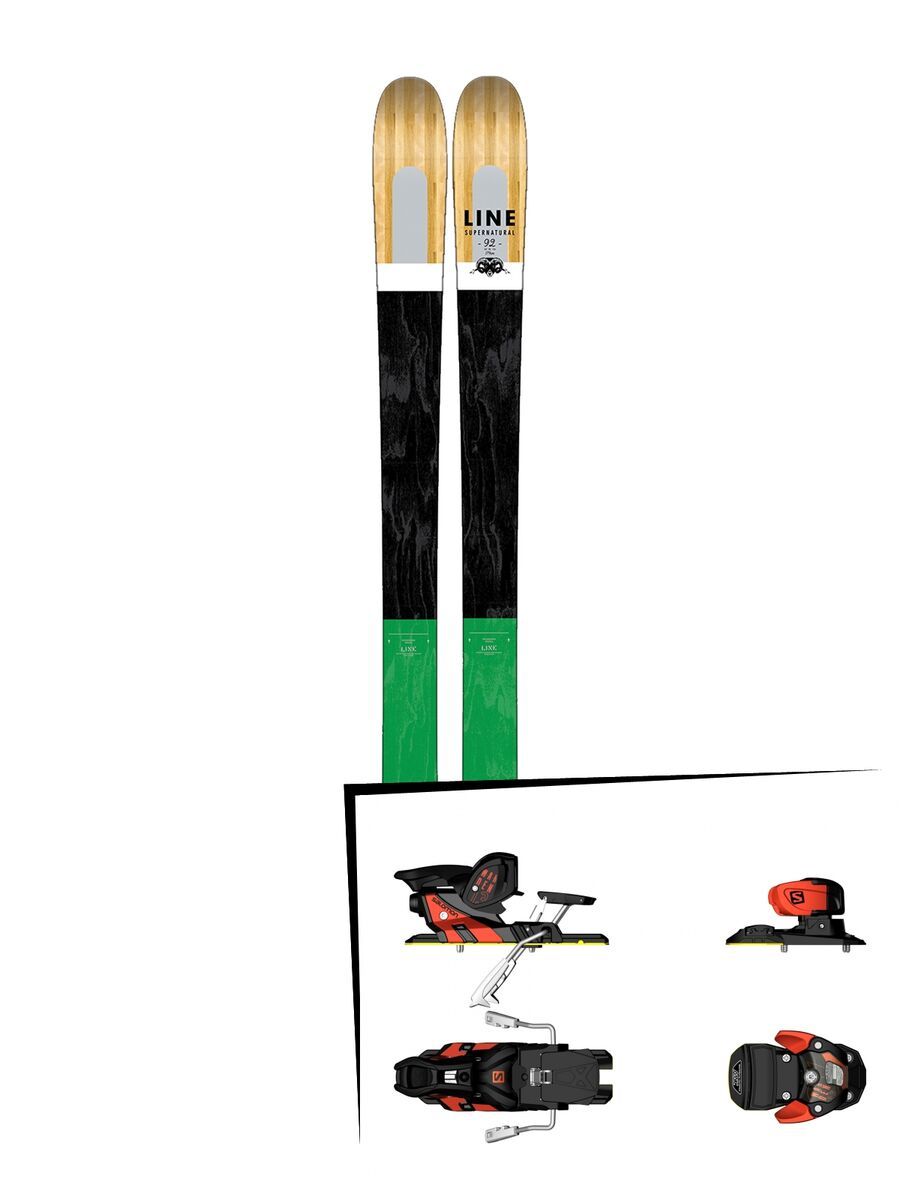 Set: Line Supernatural 92 2017 + Salomon Warden MNC 13, 100 mm 100 mm, white/black/orange - Skiset - Bild 1