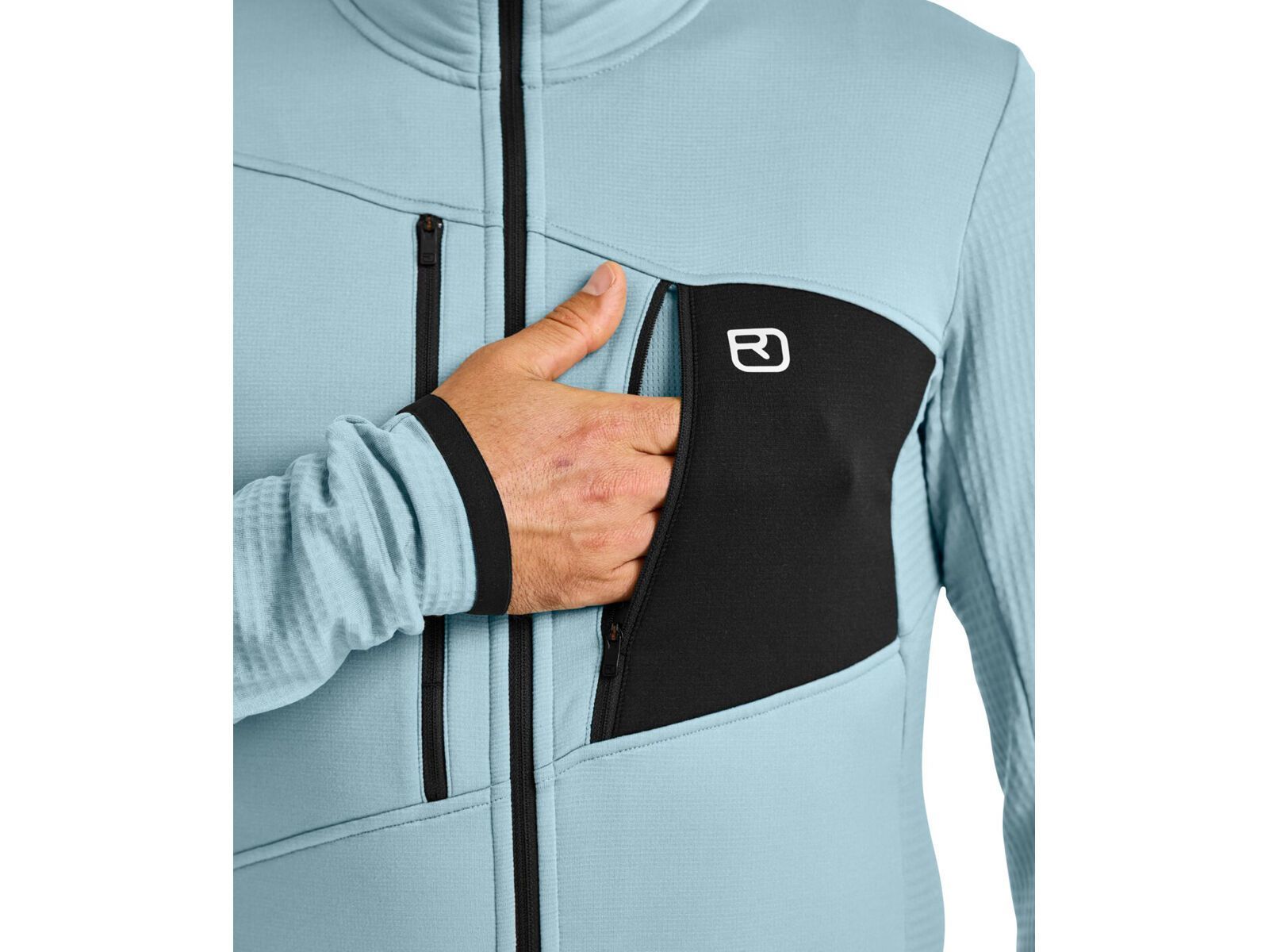 Ortovox Merino Fleece Grid Jacket M, white chalk - Bild 5