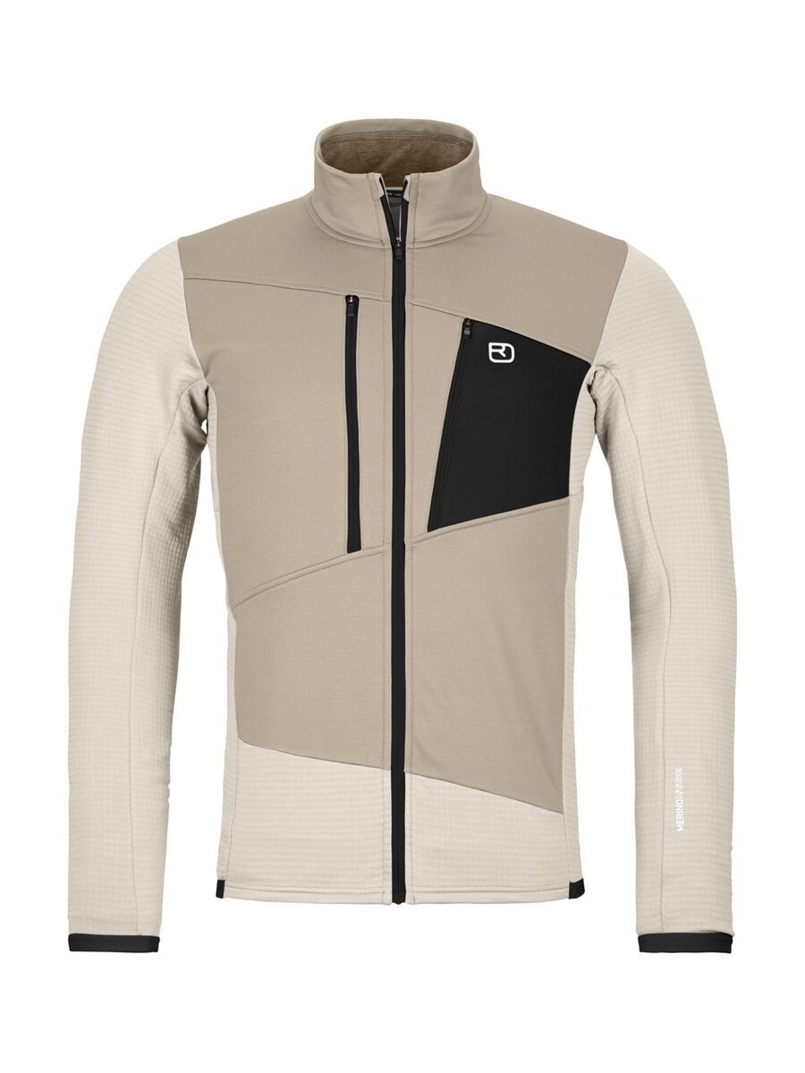 Ortovox Merino Fleece Grid Jacket M, white chalk - Bild 1