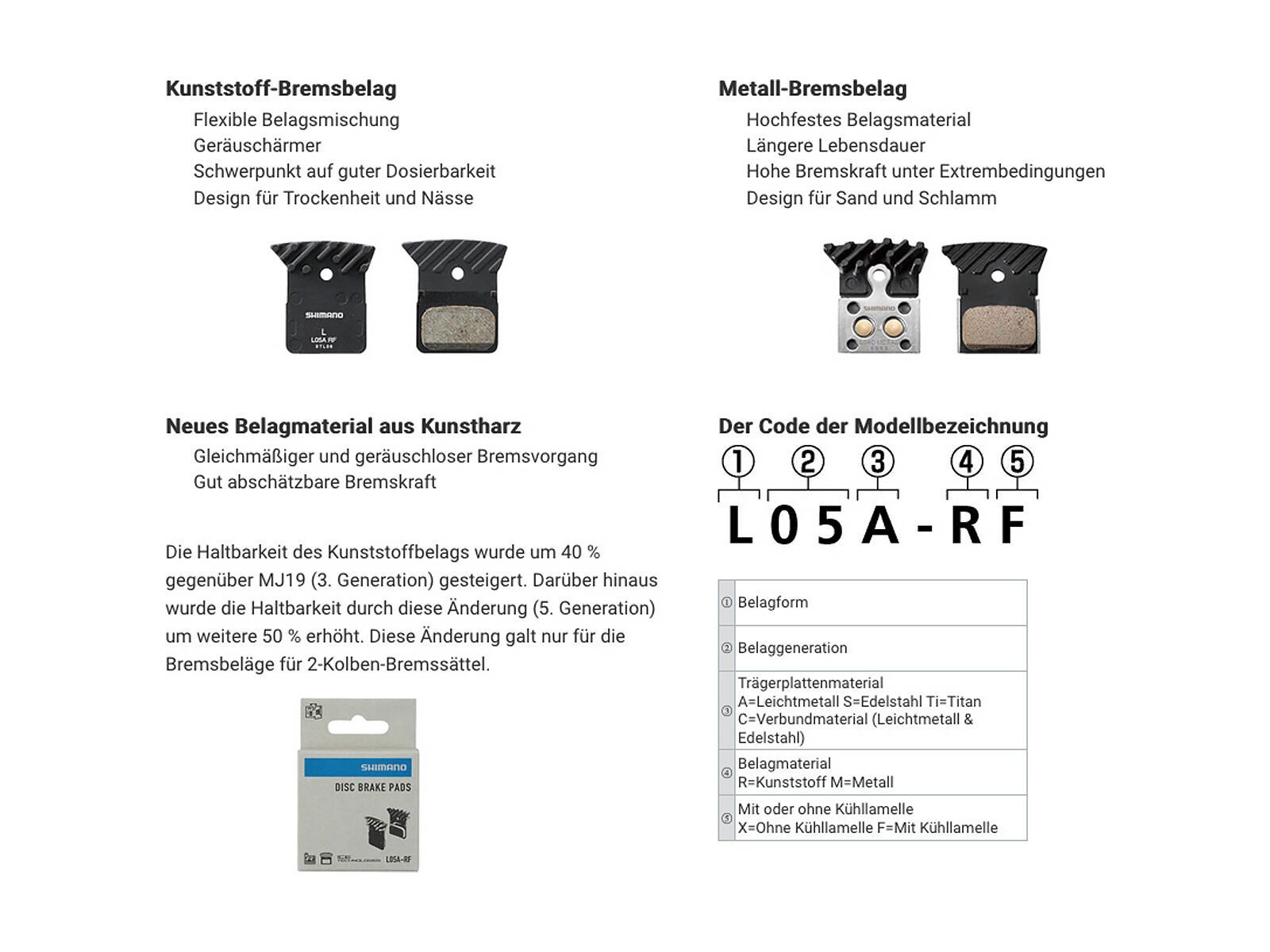 Shimano N04C-MF Metall Scheibenbremsbelag mit Kühlrippen - Bild 3