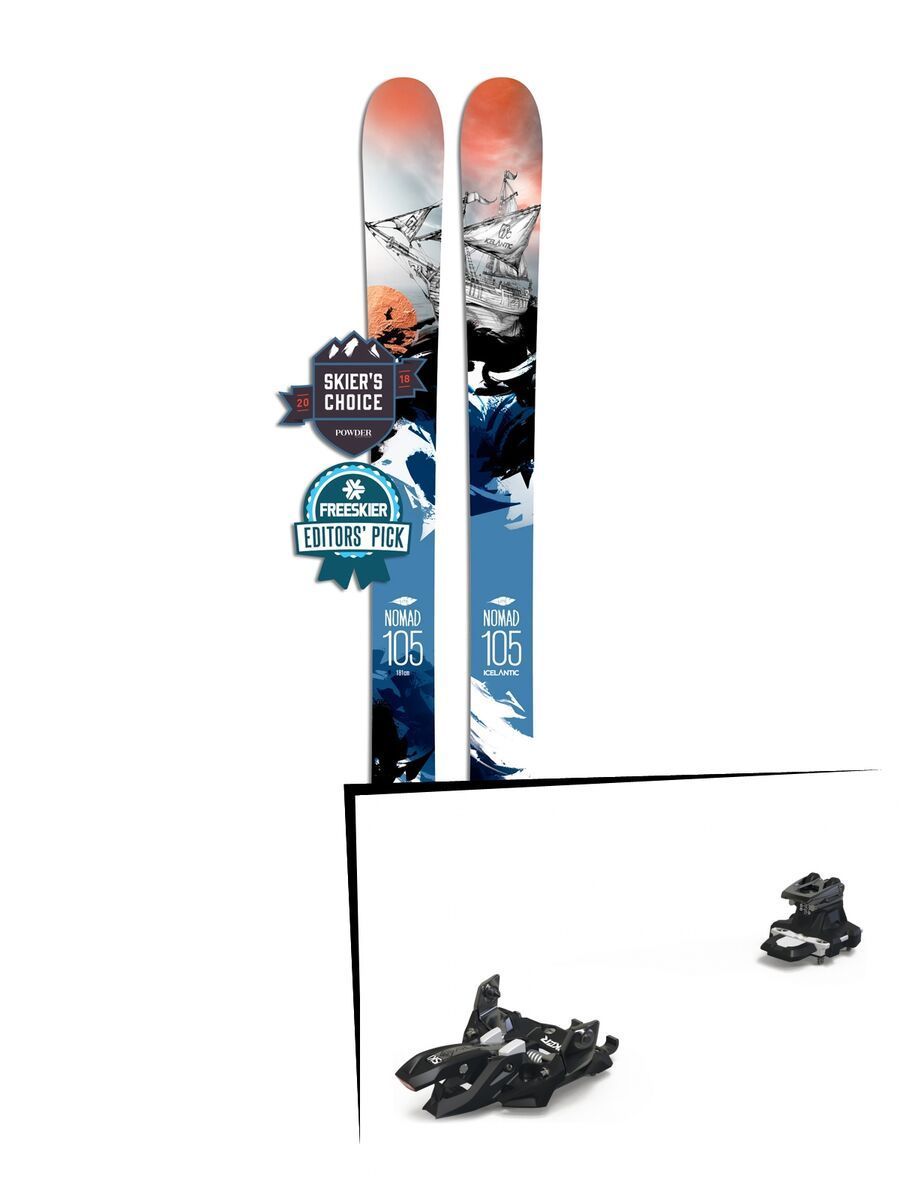 Set: Icelantic Nomad 105 Lite 2018 + Marker Alpinist 9 black/titanium - Bild 1