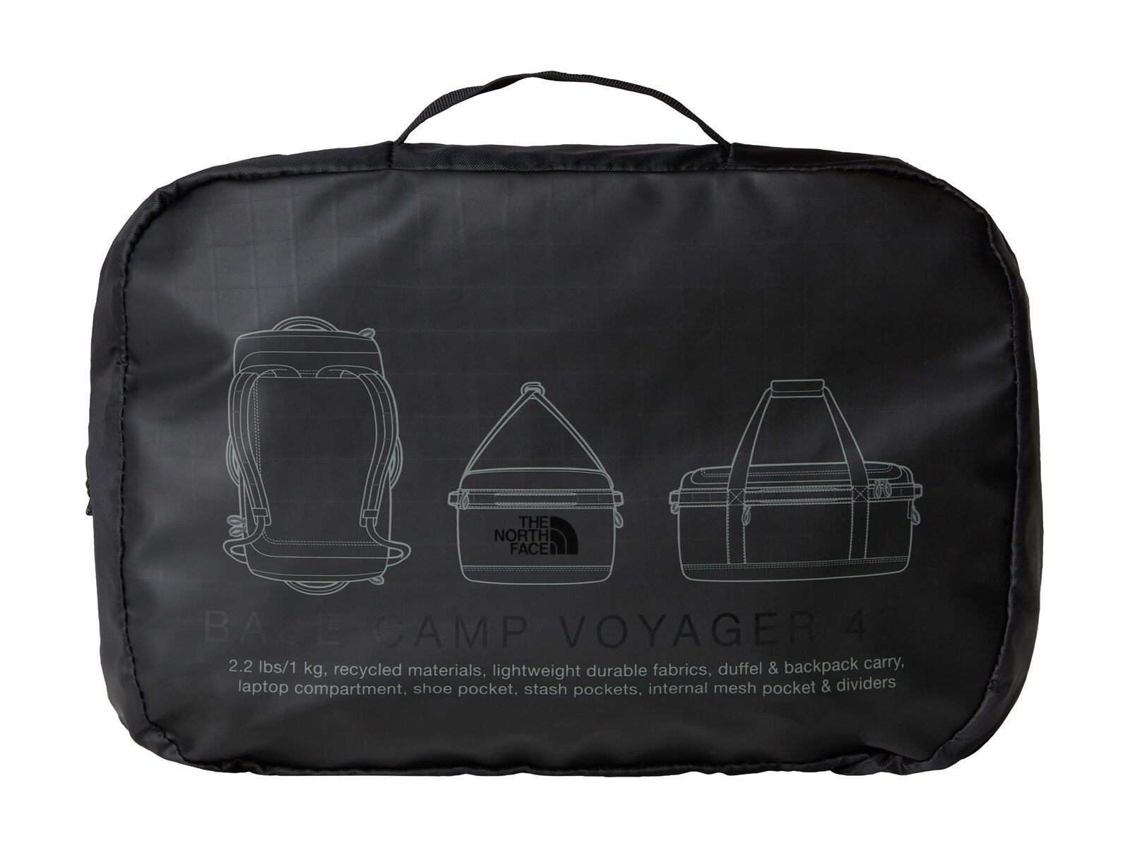 The North Face Base Camp Voyager Duffel 42L, tnf black/asphalt grey - Bild 5