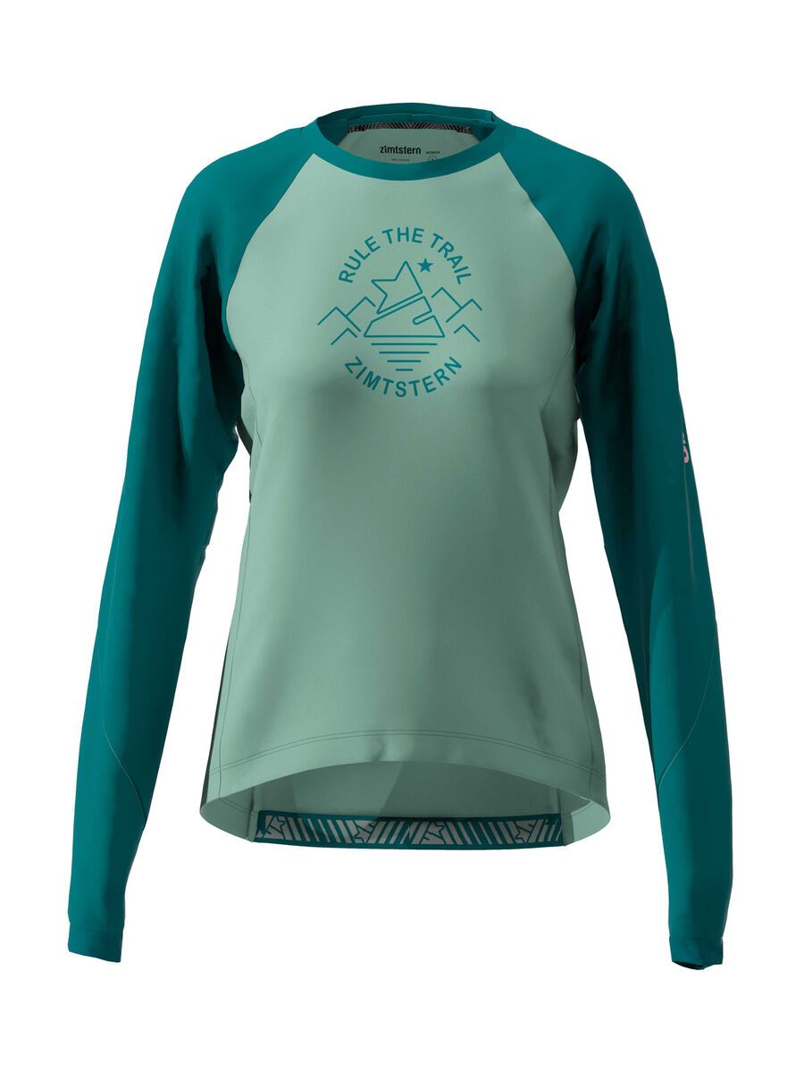 Zimtstern PureFlowz Shirt LS Women's, granite green/pacific green/blush - Bild 1