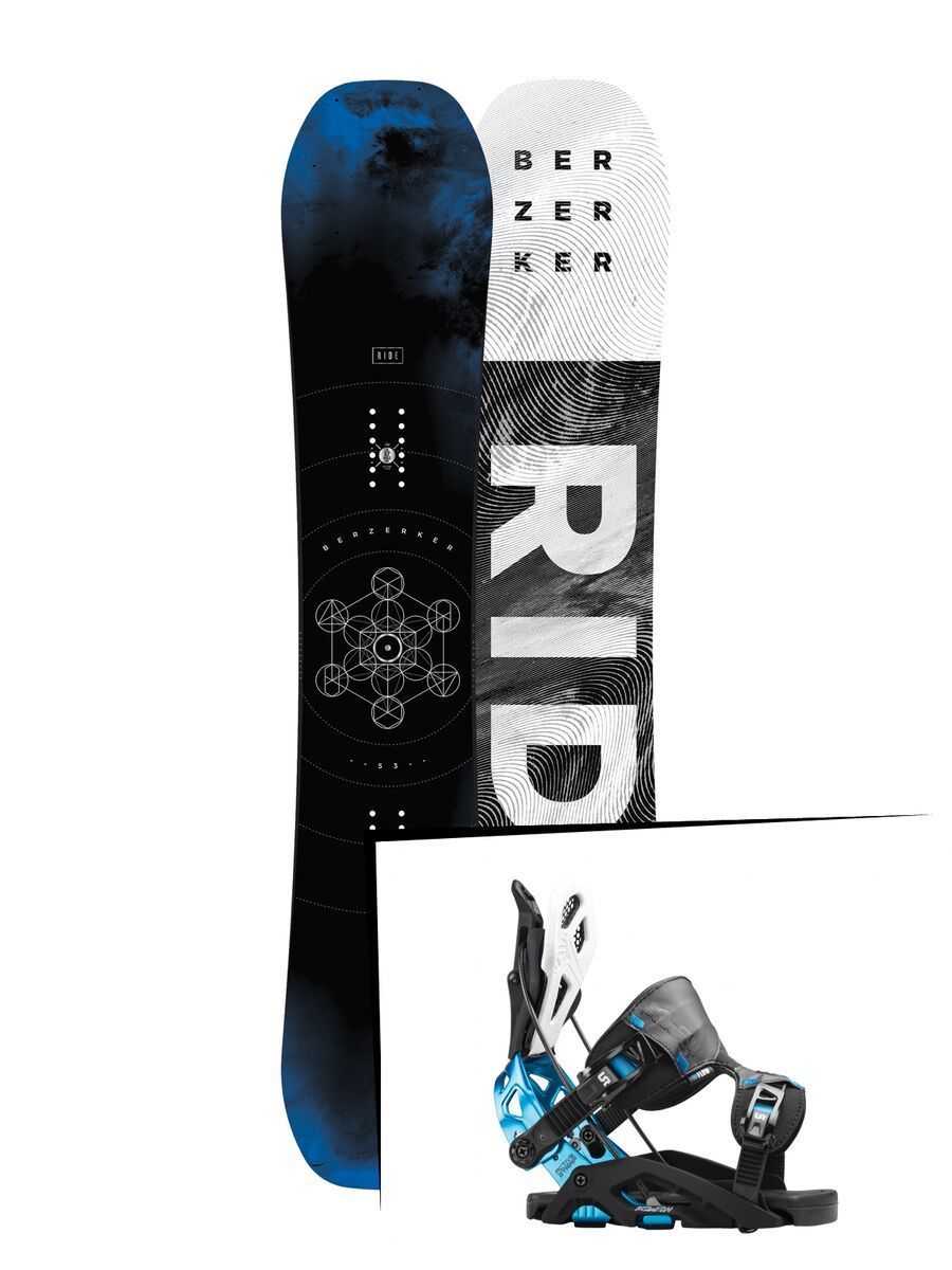 Set: Ride Berzerker 2017 + Flow Fuse-GT 2016, black/blue - Snowboardset - Bild 1