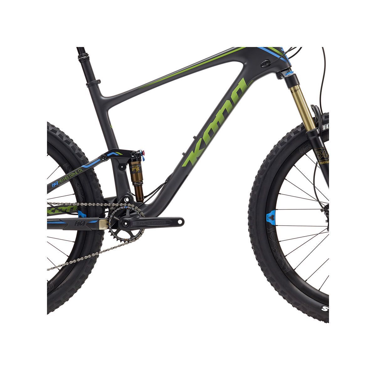 Kona Hei Hei Trail DL, matt carbon/lime/blue - Bild 3