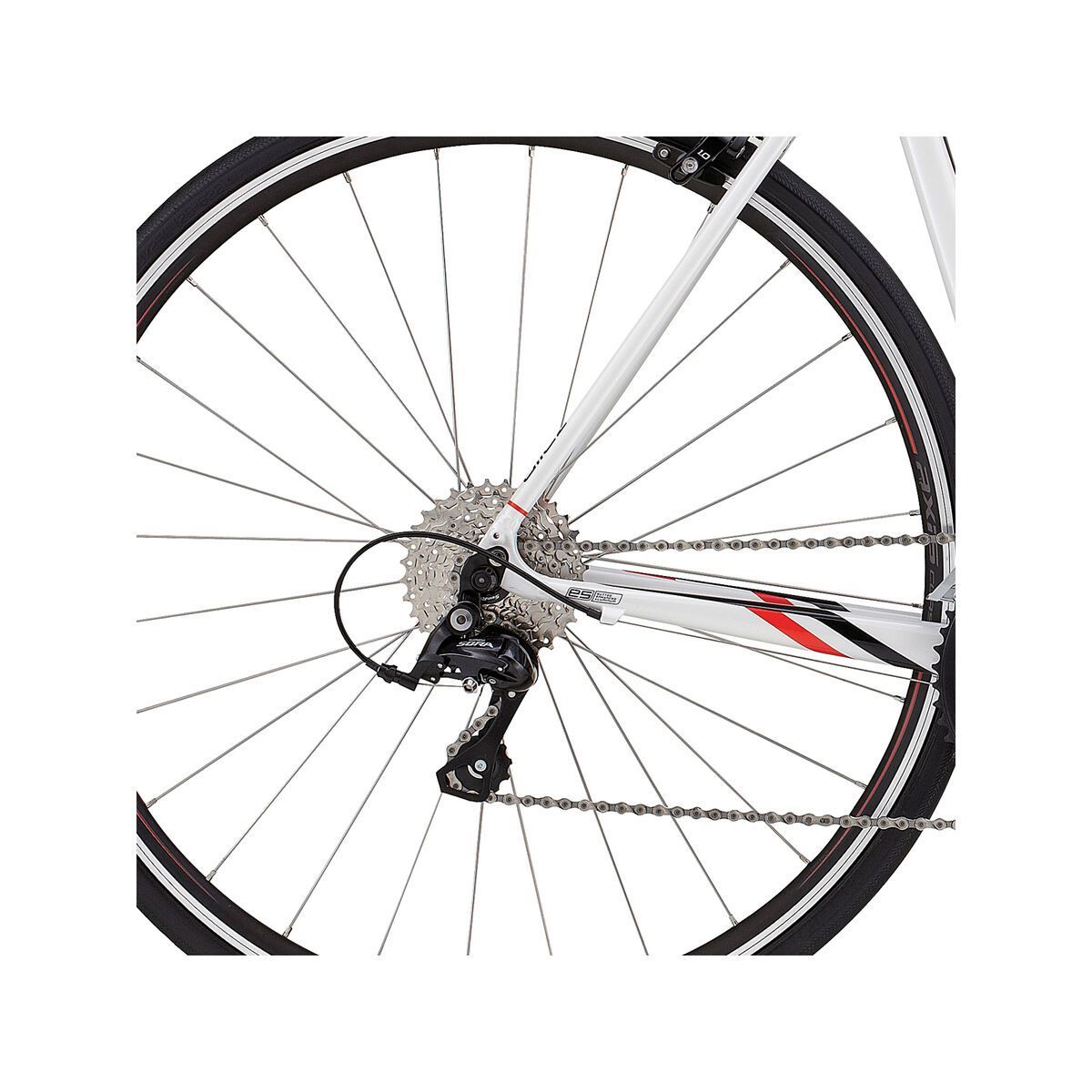 Specialized Allez E5 Sport, gloss metallic white/tarmac black/rocket red/white - Bild 4