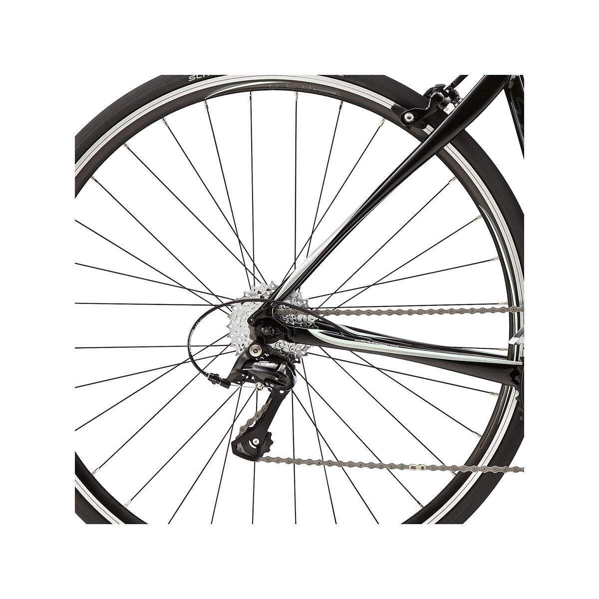 Cannondale Synapse Womens Sora, jet black with sea and super sparkle grey - Bild 4