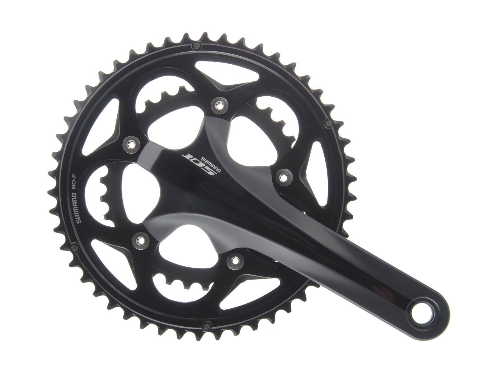 Shimano Kurbelgarnitur 105 FC-5750 2x10 Kompakt - 50/34 Compact, schwarz - Bild 1