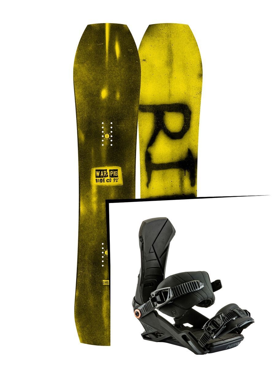 Set: Ride Warpig Small 2017 + Nitro Team 2017, black - Snowboardset - Bild 1