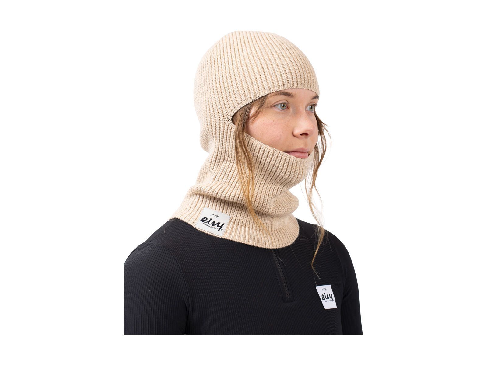 Eivy Foldable Knit Balaclava Beanie, sand - Bild 2