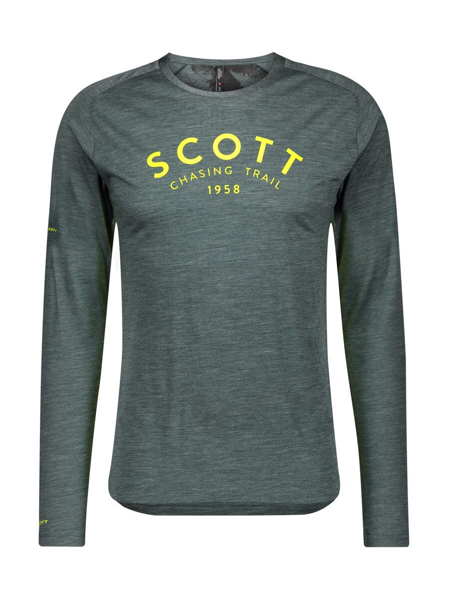 Scott Trail Flow Merino L/SL Men's Shirt, sulphur yellow/smoked green - Bild 1