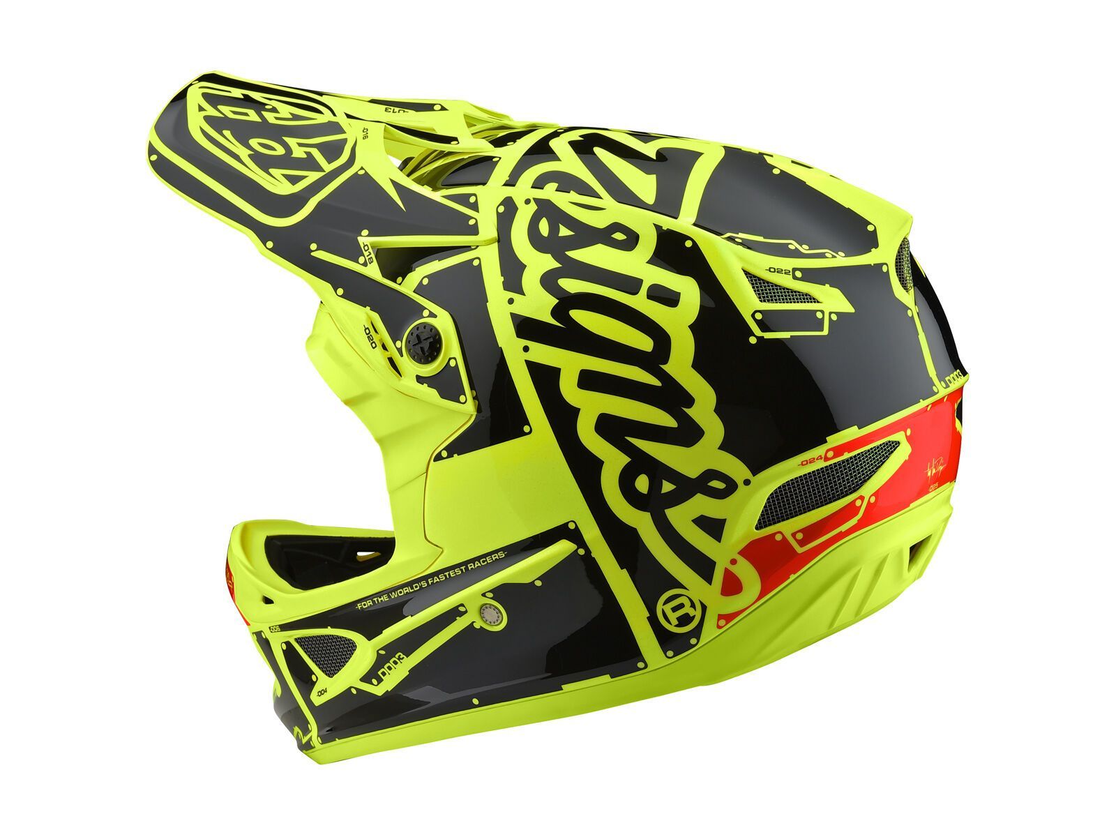 TroyLee Designs D3 Fiberlite Helmet Factory, flo yellow - Bild 2