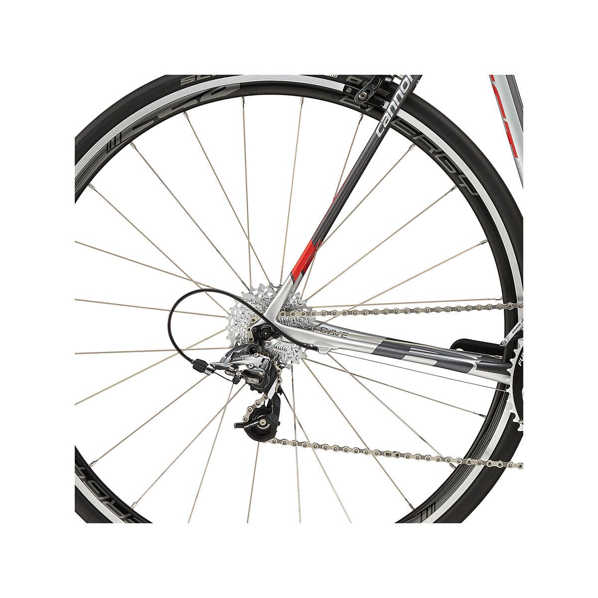 Cannondale SuperSix Evo Carbon Force, Racing Edition, charcoal grey with fine silver and acid red, matte - Bild 4