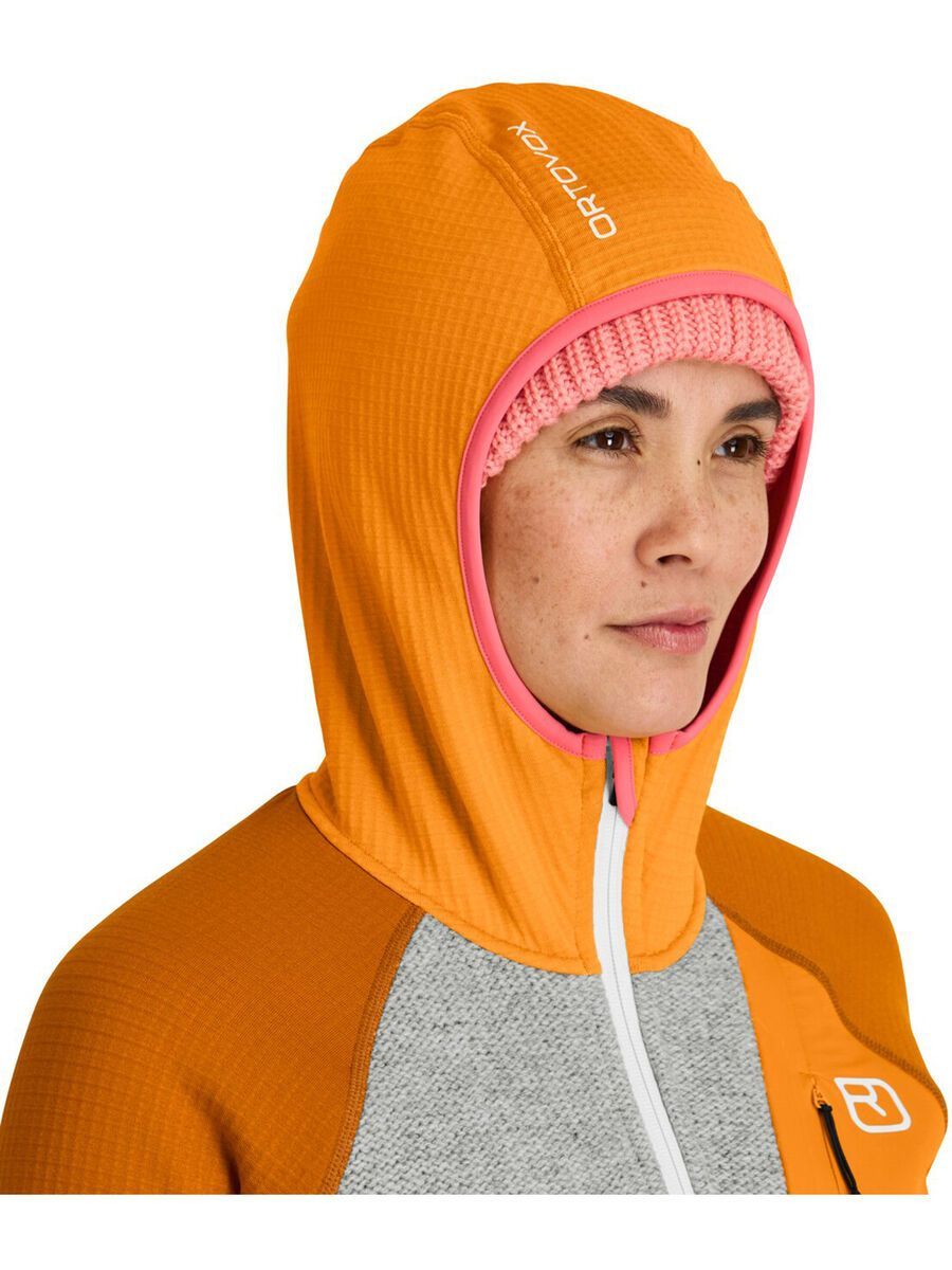 Ortovox Merino Fleece Grid Plus Classic Knit Hoody W, grey ice - Bild 3