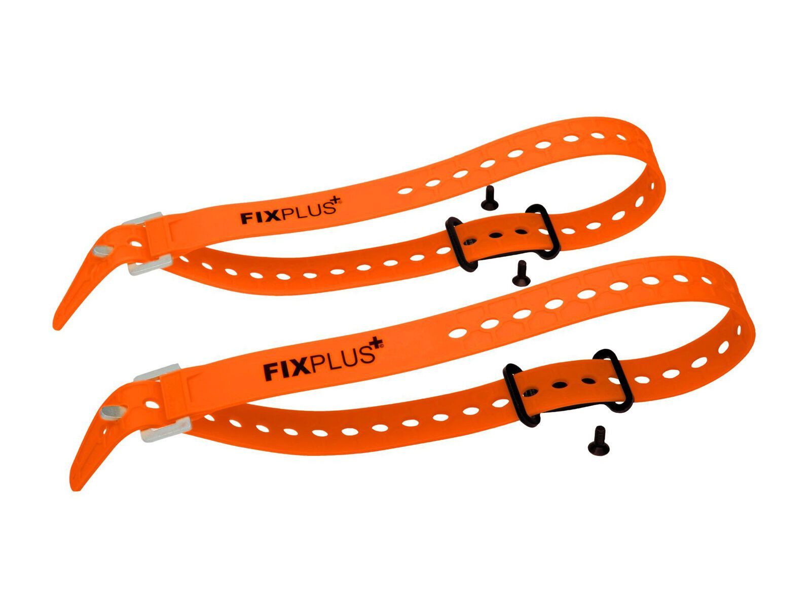 Fixplus Sachen-Festmacher inklusive Strap 66 cm - 2 Set Pack black/orange 398FP