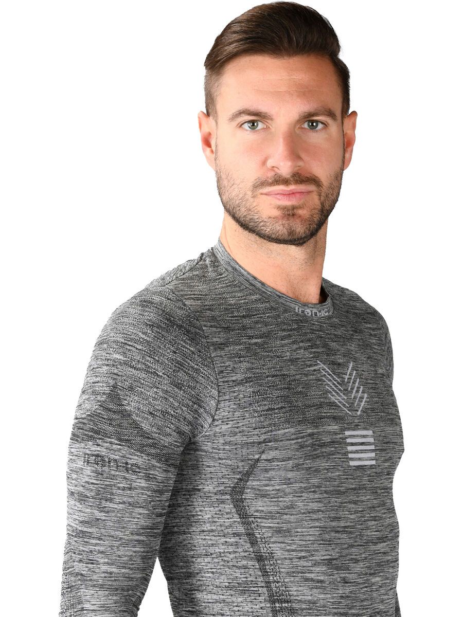 Iron-ic Long-Sleeve T-Shirt Performance 3DN Advance - Man, grey melange - Bild 4