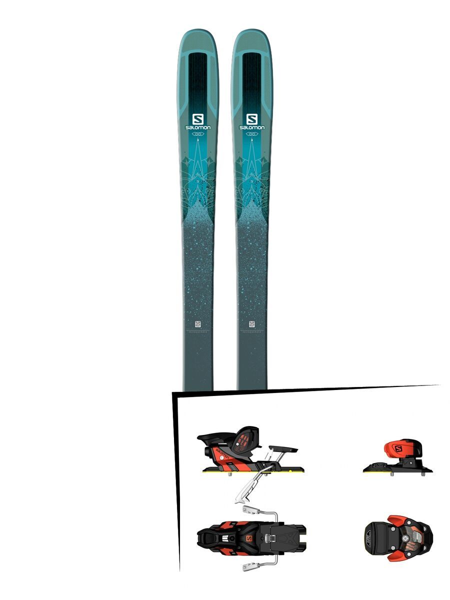 Set: Salomon QST Lumen 99 2018 + Salomon Warden MNC 13 white/black/orange - Bild 1