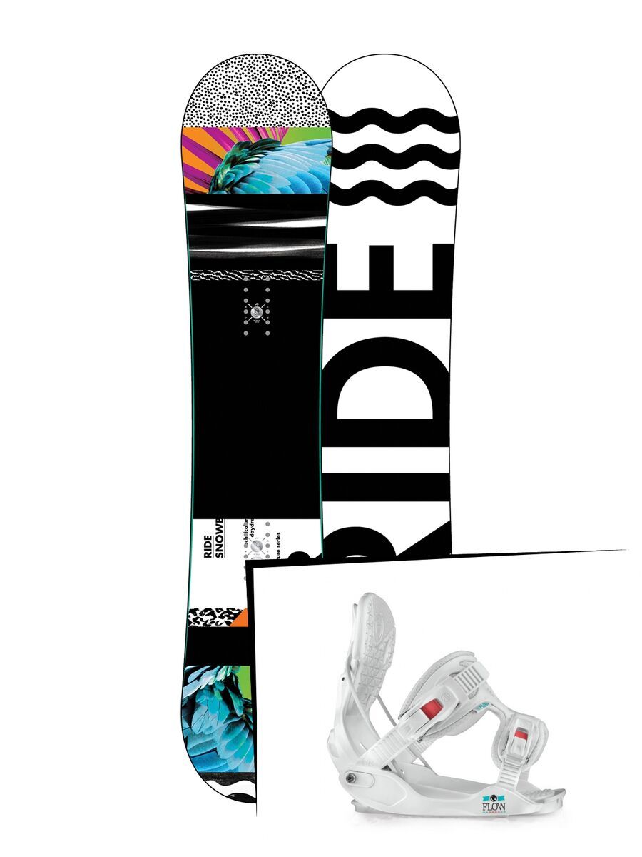 Set: Ride Rapture 2017 + Flow Minx 2015, white - Snowboardset - Bild 1