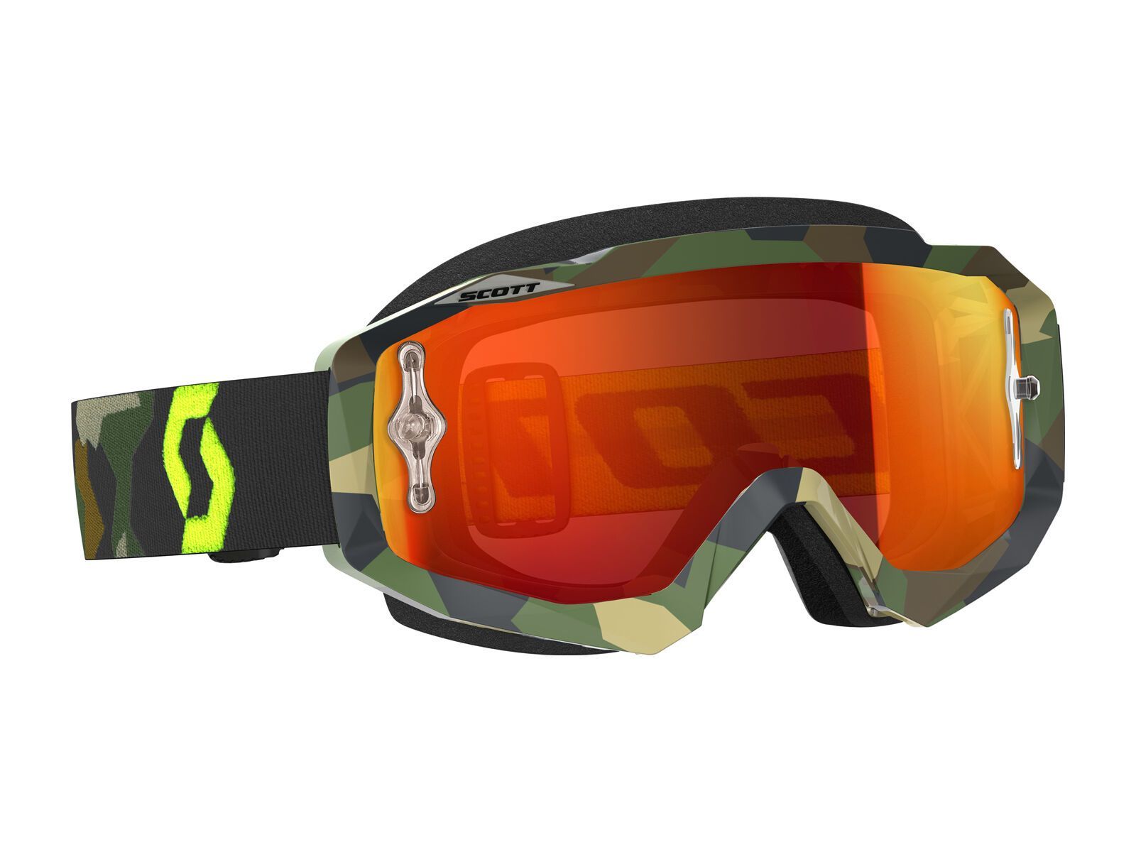 Scott Goggle Hustle MX, grey/fluo yellow/Lens: orange chrome - Bild 1