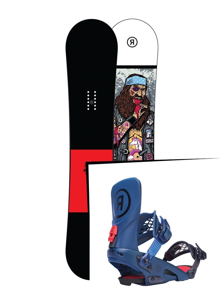 Set: Ride Crook Wide 2017 + Ride LTD, blue - Snowboardset - Bild 1
