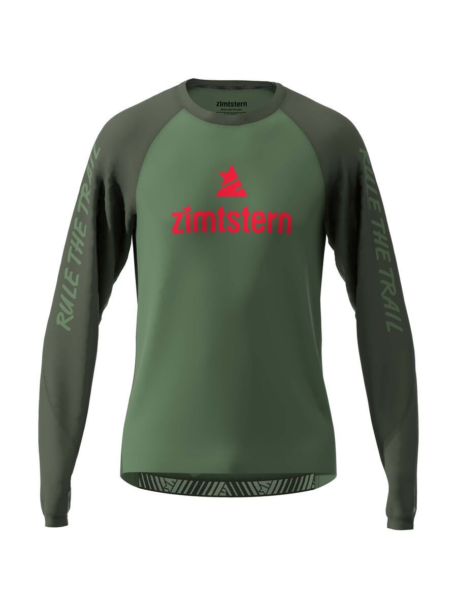 Zimtstern PureFlowz Shirt LS, bronze green/forest night/cyber red - Bild 1