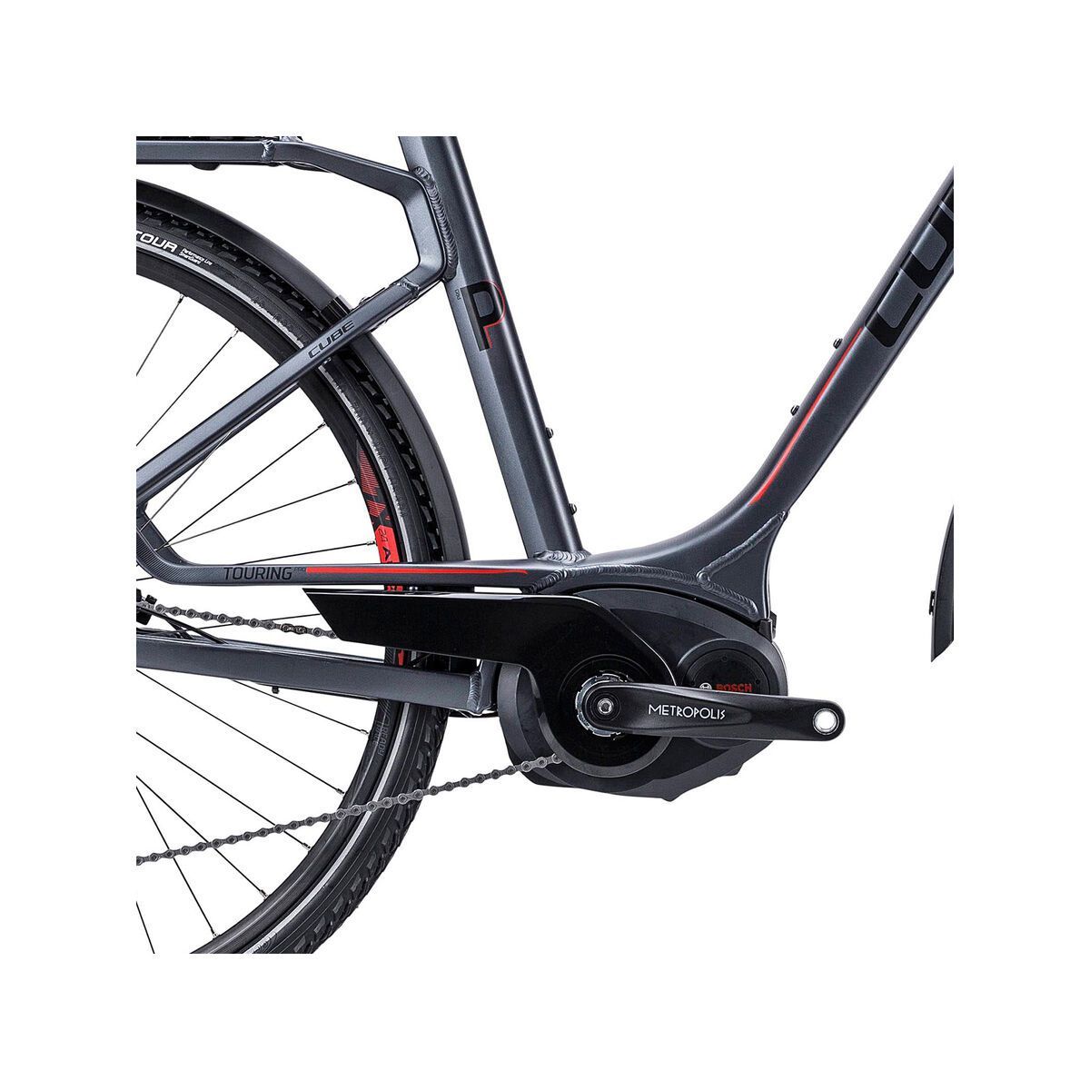 Cube Touring Hybrid Pro, anthrazit black red - Bild 3