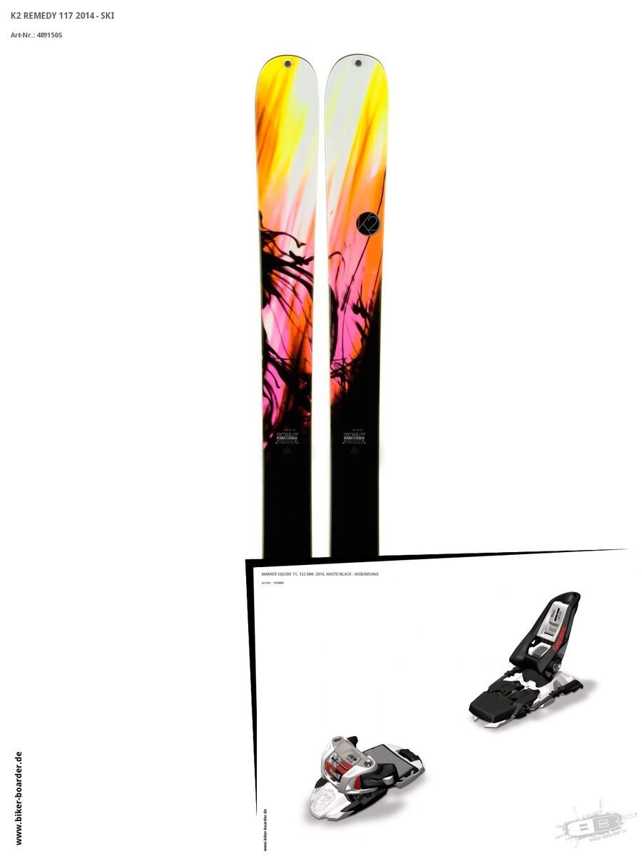 K2 SKI Set: Remedy 117 2014 + Marker Squire 11 - Bild 1