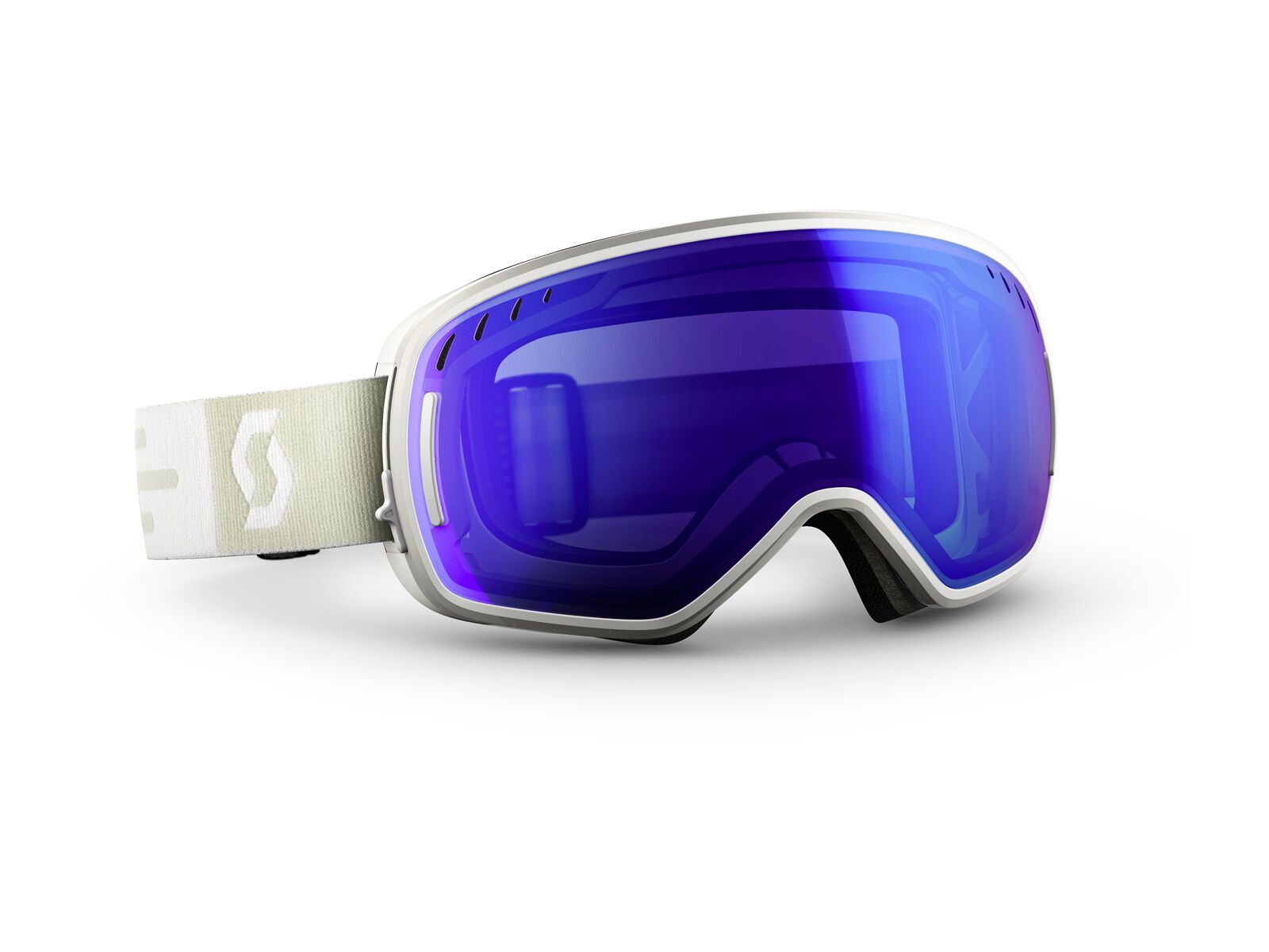 Scott LCG + Spare Lens, white/ls blue chrome - Bild 1