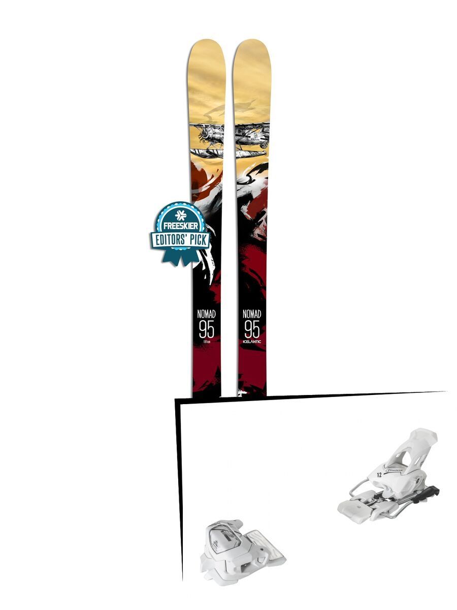 Set: Icelantic Nomad 95 2018 + Tyrolia Attack² 12 GW matt white - Bild 1