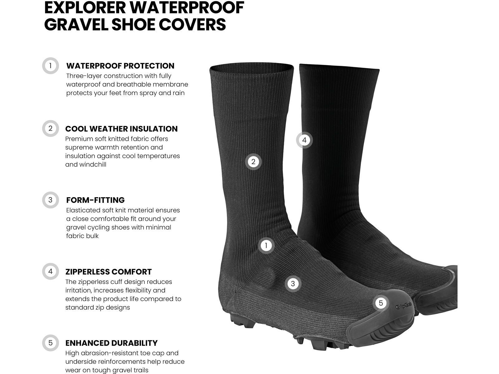 GripGrab Explorer Waterproof Gravel Shoe Covers, black - Bild 10