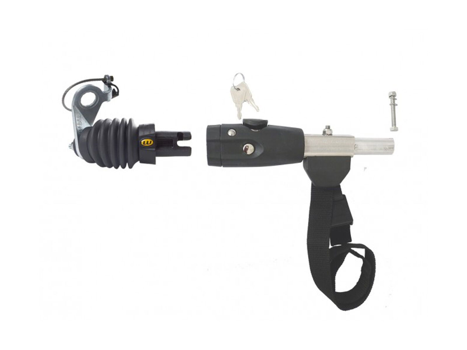 Weber Umrüstset E-Kupplung + Deichselanschluss vierkant für Chariot / Carry Freedom - mit Schloss - Bild 1