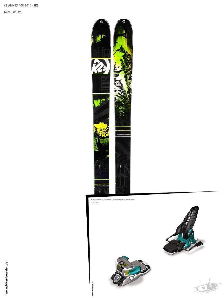 K2 SKI Set: Annex 108 2014 + Marker Jester 16 - Bild 1