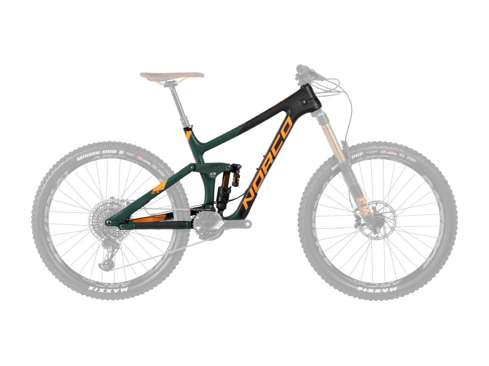 Norco Range C 7.1 Frame, darkgreen/black/orange - Bild 1