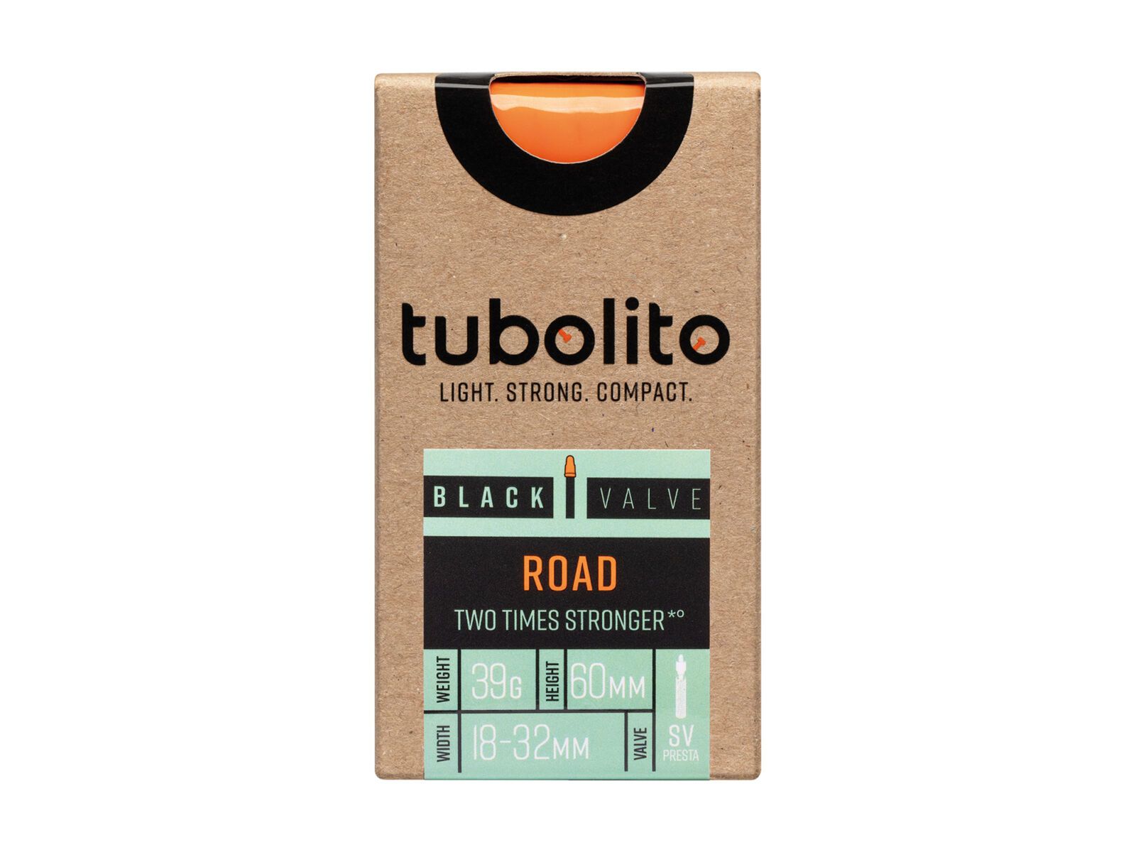 Tubolito Tubo Road 60 mm - 700C x 18-32 / Black Valve, orange/black - Bild 2
