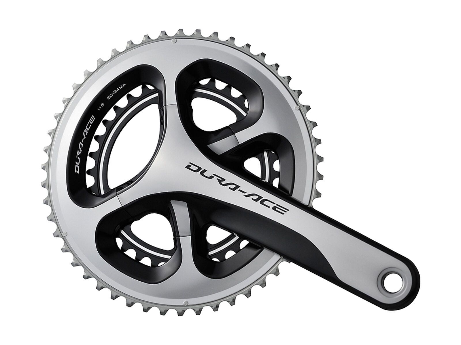 Shimano Kurbelgarnitur Dura-Ace FC-9000 2x11 - 50/34 Compact, silber/schwarz - Bild 1