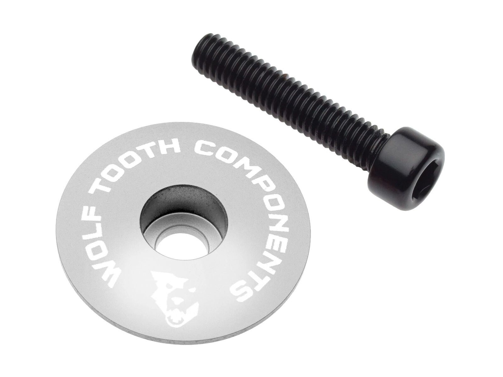 Wolf Tooth Ultralight Stem Cap and Bolt, silver - Bild 1