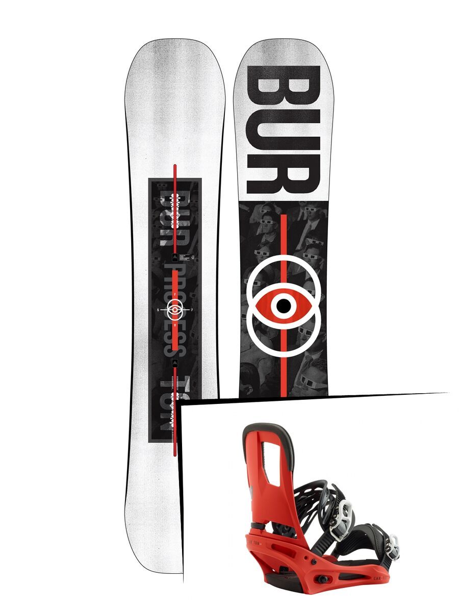 Set: Burton Process Flying V 2019 + Burton Cartel red - Bild 1
