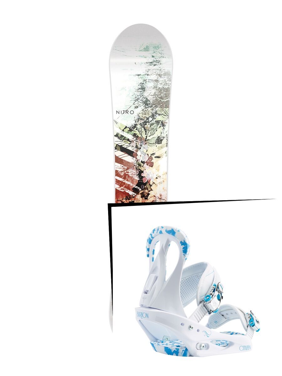Set: Nitro Lectra 2017 + Burton Citizen 2017, white/blue - Snowboardset - Bild 1