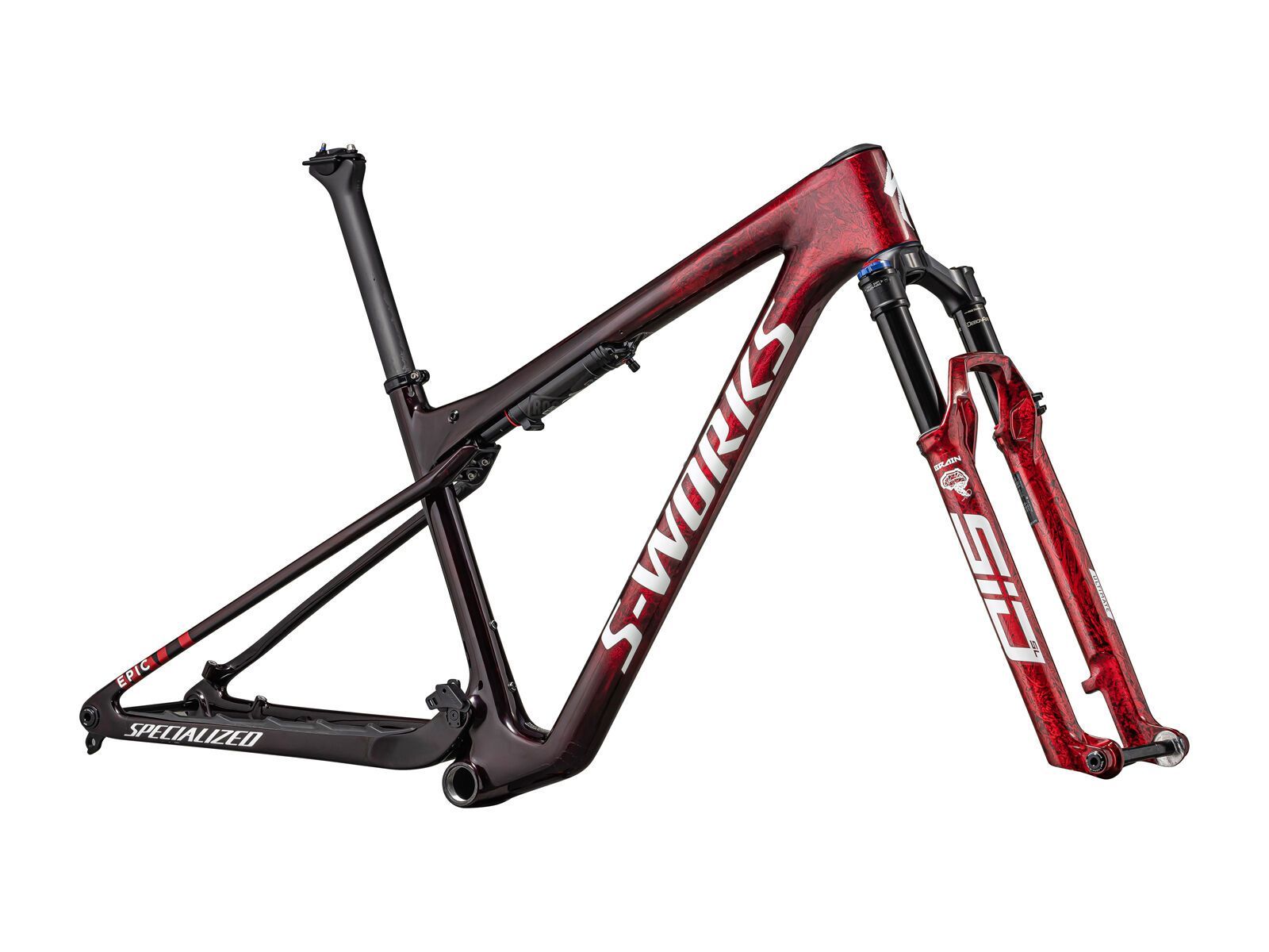 Specialized S-Works Epic World Cup Frameset, gloss red tint/silver granite/white silver - Bild 2