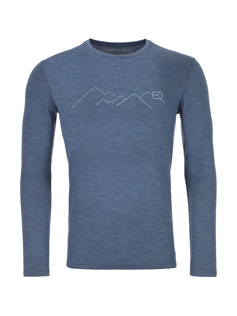 Ortovox 185 Merino Mountain Long Sleeve M, night blue blend - Bild 1