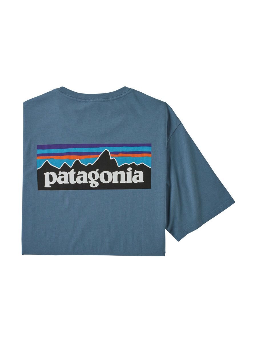 Patagonia Men's P-6 Logo Organic T-Shirt, pigeon blue - Bild 1