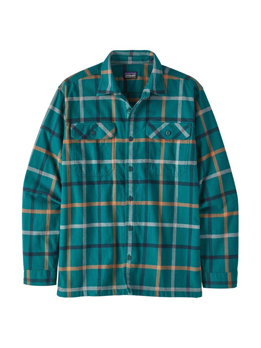 Patagonia Men’s Long-Sleeved Organic Cotton Flannel Shirt, brisk: dark borealis green - Bild 1