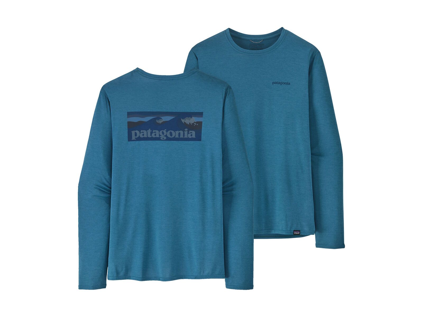 Patagonia Men’s Long-Sleeved Cap Cool Daily Graphic Shirt - Waters, boardshort logo/wavy blue x-dye - Bild 1