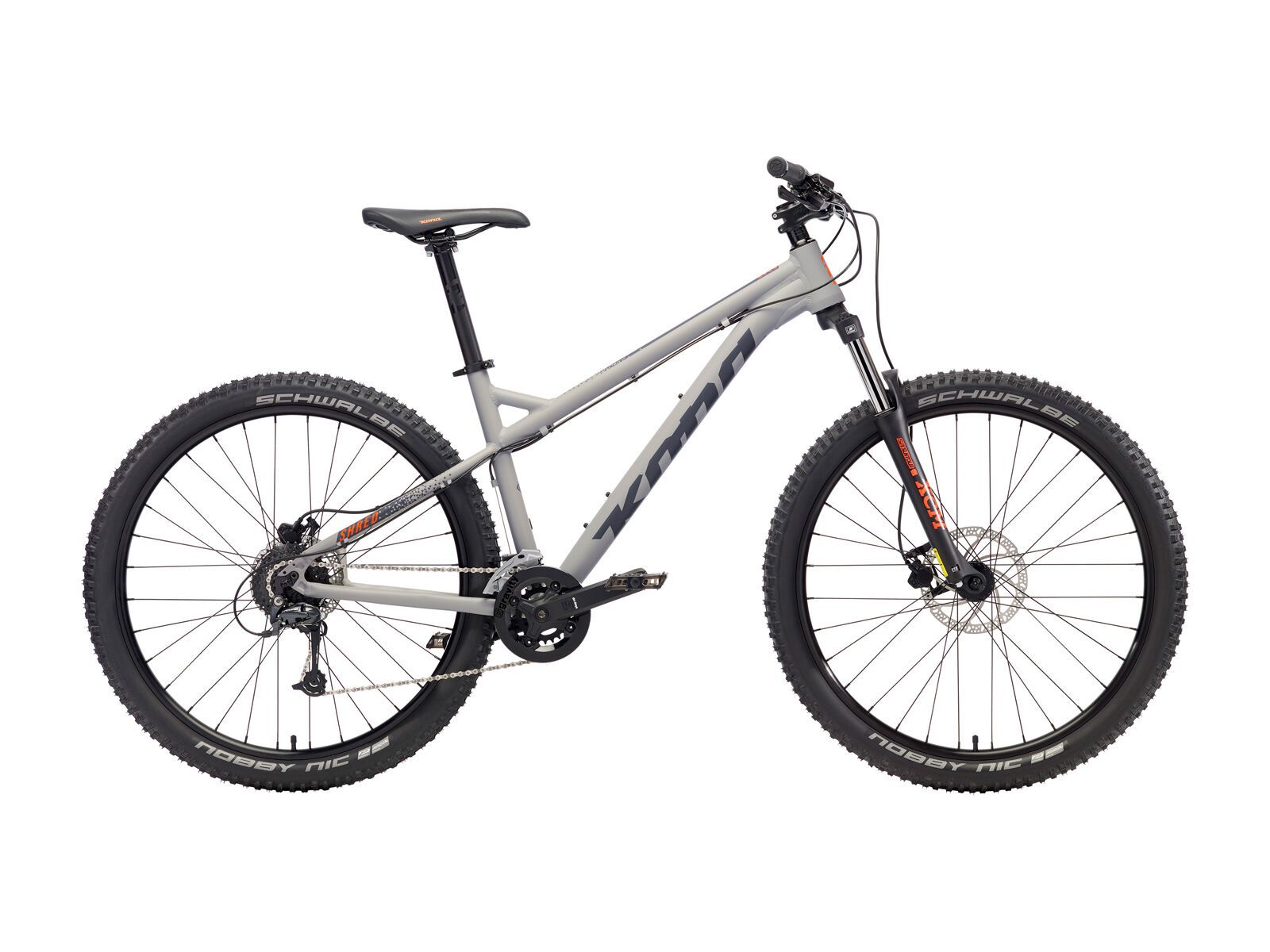 Kona Shred 27.5, matt gray w/ orange & charcoal decals - Bild 1