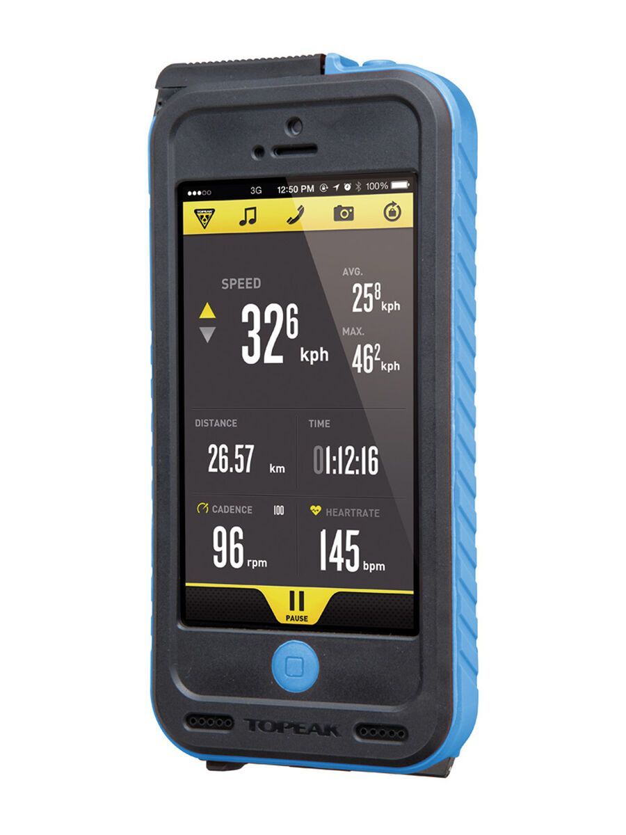 Topeak Weatherproof RideCase + PowerPac/Halter iPhone 5, black/blue - Bild 1