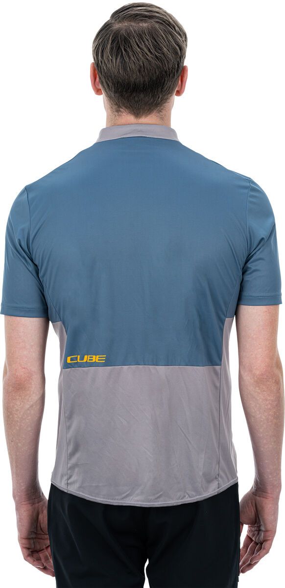 Cube ATX Trikot Half Zip kurzarm, beige´n´blue - Bild 3
