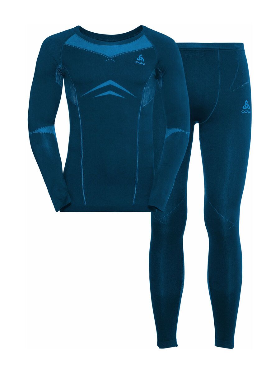 Odlo Set Long Performance Evolution Warm, poseidon/blue jewel - Bild 1
