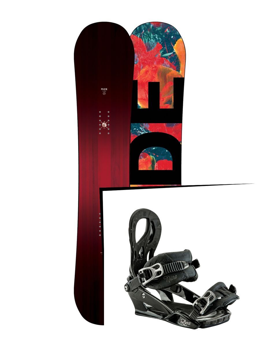 Set: Ride Saturday 2017 + Nitro Lynx 2017, black - Snowboardset - Bild 1